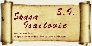 Spasa Isailović vizit kartica
